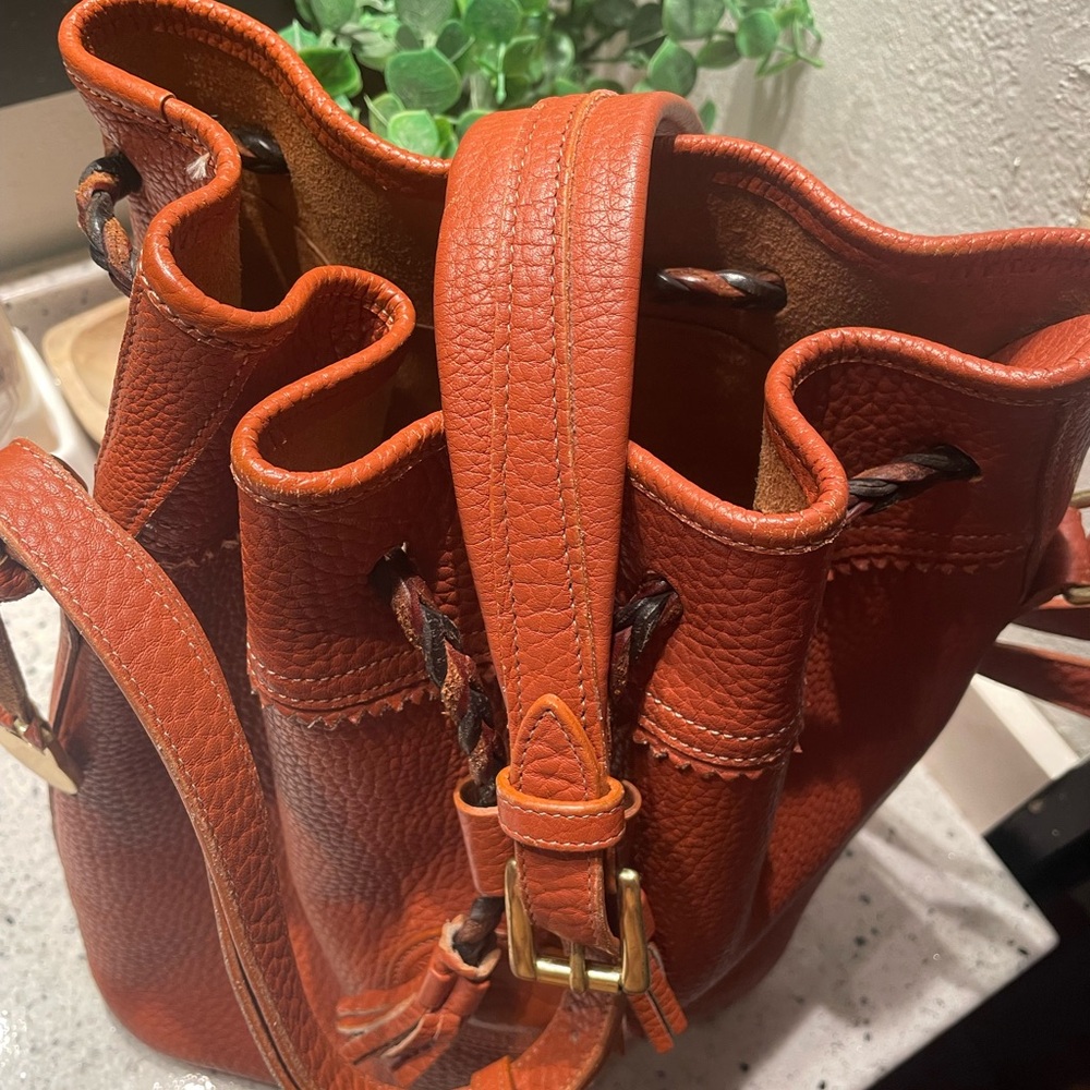 Vintage Dooney & Bourke drawstring brown purse - Picture 9 of 11